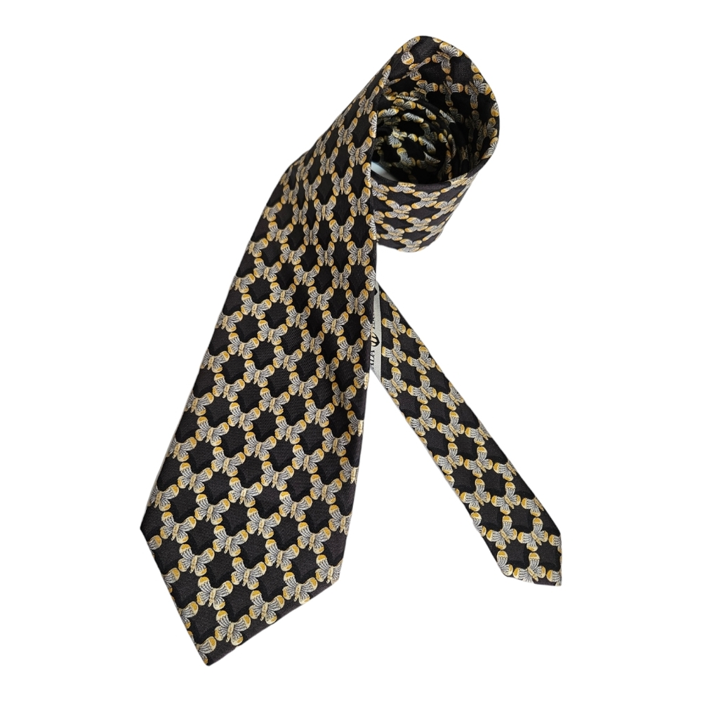 ESCSDA Black Butterfly Silk LUXURY Tie ITALY